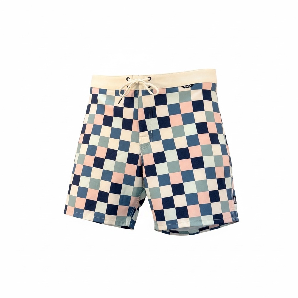 Vans Blue and Pink Checkered Board Shorts